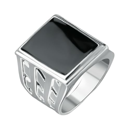 SYAVR Retro Punk Herren Großer Ring Legierung Öl lackierte Emaille Schwarzer Ring Accessoire SYAVR Retro Punk Herren Großer Ring Legierung Öl lackierte Emaille Schwarzer Ring Accessoire von SYAVR