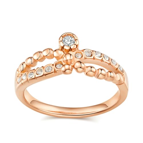 SYAVR Rose Gold Maske mit Diamanten, Damenring, Edelstahl Mode, Damenschmuck Accessoires von SYAVR