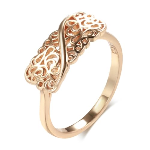 SYAVR Roségold Ring mit glatter Aushöhlung und Micro Intarsien Zirkon Retro Damen Diamant Ring Accessoire SYAVR Roségold Ring mit glatter Aushöhlung und Micro Intarsien Zirkon Retro Damen Diamant Ring Accessoire von SYAVR