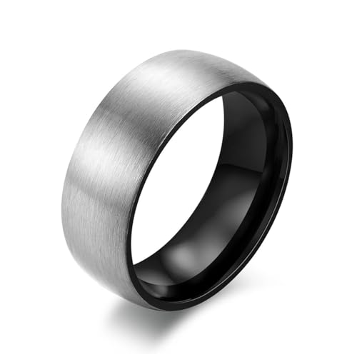 SYAVR Titanstahl gebürsteter matter Ring Herren gebogener Ring Edelstahl Schmuck von SYAVR
