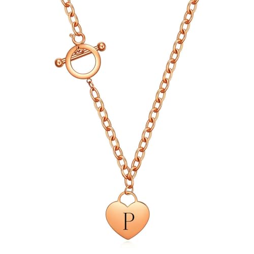 SYAVR Vereinfachte Titanstahl Herz Edelstahl Roségold Herz 26 Initiale Buchstabenkette Titanstahl Damen Schlüsselbein Kette OT Kette SYAVR Vereinfachte Titanstahl Herz Edelstahl Roségold Herz 26 Initiale Buchstabenkette Titanstahl Damen Schlüsselbein Kette OT Kette von SYAVR
