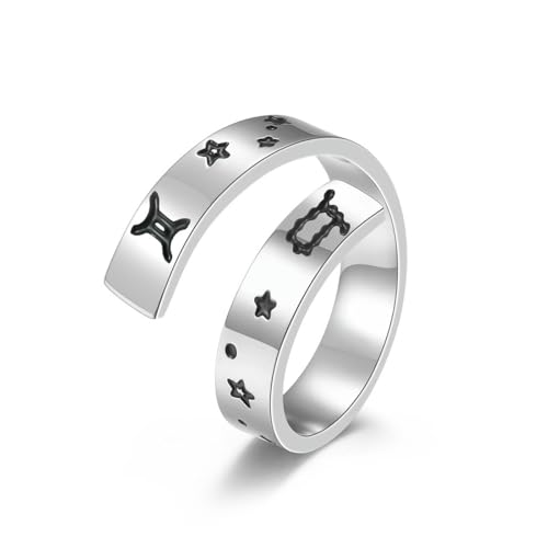 SYAVR Verstellbarer Ring aus Titanstahl und Edelstahlarmband mit zwölf Sternzeichen, die sich öffnen SYAVR Verstellbarer Ring aus Titanstahl und Edelstahlarmband mit zwölf Sternzeichen, die sich öffnen von SYAVR