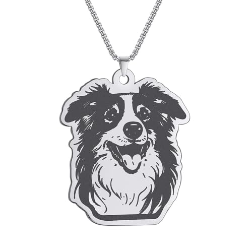 SYAVR Welpe Australian Shepherd Anhänger für Männer und Frauen Cartoon Schmuck Haustier Enthusiasten Tier Halskette von SYAVR