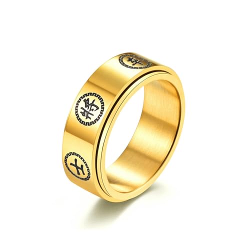 Schach Drehring Schwarze Generäle Rot Schöner Schach Titan Stahl Ring von SYAVR