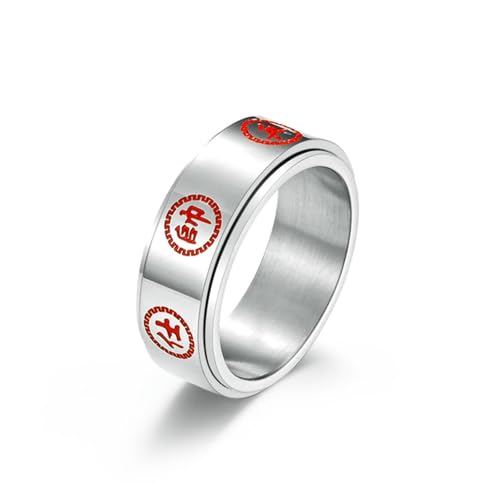 Schach Drehring Schwarze Generäle Rot Schöner Schach Titan Stahl Ring von SYAVR