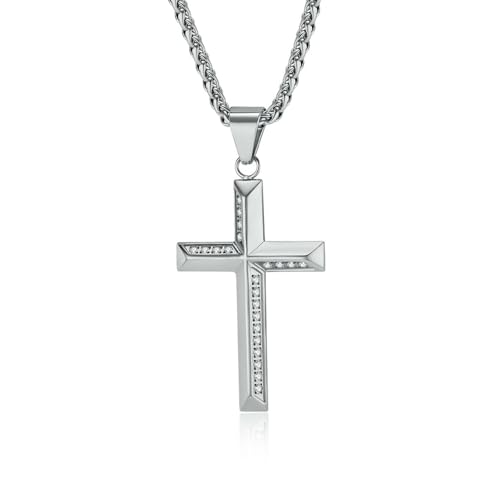 Schmuck Edelstahl Kreuz Volldiamant Halskette Leichter Luxus Herren und Damen Anhänger Titan Stahl Anhänger Schmuck Edelstahl Kreuz Volldiamant Halskette Leichter Luxus Herren und Damen Anhänger Titan Stahl Anhänger von SYAVR