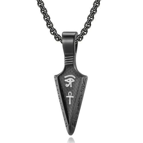 Schmuck Horus Eye Anka Speerspitze Edelstahl Halskette Kohlefaser Titan Stahl Anhänger Schmuck Horus Eye Anka Speerspitze Edelstahl Halskette Kohlefaser Titan Stahl Anhänger von SYAVR