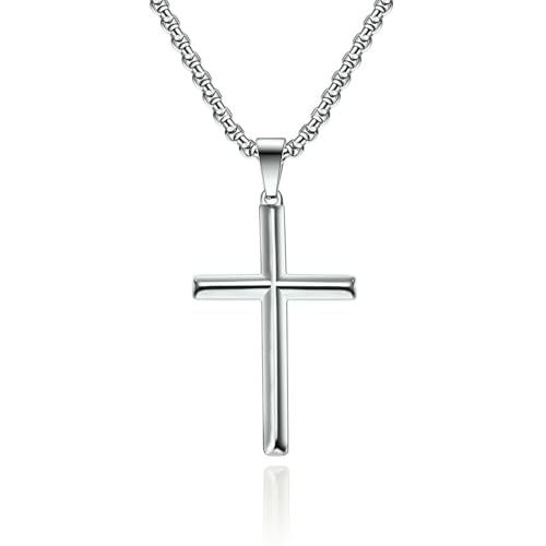 Titan Stahl Diamant Kreuz Halskette, Hip-Hop Herren und Damen Kreuz Anhänger Titan Stahl Diamant Kreuz Halskette, Hip-Hop Herren und Damen Kreuz Anhänger von SYAVR