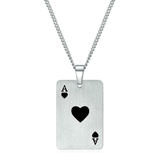 Titan Stahl Herren Halskette Hip-Hop Raphop Trendsetter Spades A Poker Halskette für Männer und Frauen Titan Stahl Herren Halskette Hip-Hop Raphop Trendsetter Spades A Poker Halskette für Männer und Frauen von SYAVR