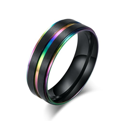 Titan Stahl Herren Zweifarbiger Ring Groove Schwarz Zimmer Sieben Farbe Ring Mode Trend Schmuck Titan Stahl Herren Zweifarbiger Ring Groove Schwarz Zimmer Sieben Farbe Ring Mode Trend Schmuck von SYAVR