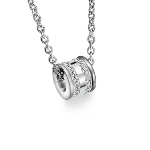 Titan Stahl Kreis Diamant Nische Persönlichkeit Trend Schlüsselbein Halskette Herren und Damen Pullover Kette von SYAVR
