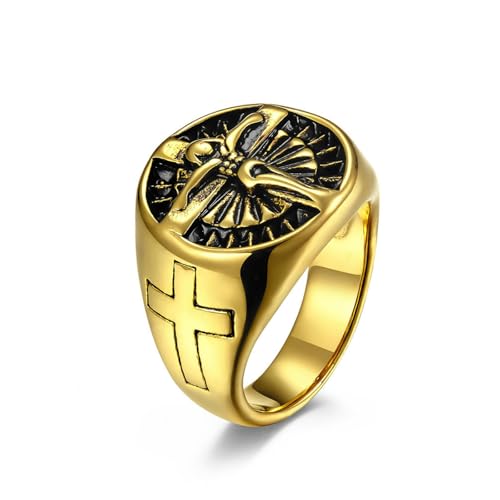 Titan Stahl Kreuz Retro Herren Ring Schmuck Herren Finger Titan Stahl Kreuz Retro Herren Ring Schmuck Herren Finger von SYAVR
