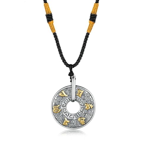 Titan Stahl Retro Sechs Zeichen Mantra Anhänger Mit Chinesischem Stil Zirkulär Ring Anhänger Und Glückverheißendem Wolkenmuster Talisman Titan Stahl Retro Sechs Zeichen Mantra Anhänger Mit Chinesischem Stil Zirkulär Ring Anhänger Und Glückverheißendem Wolkenmuster Talisman von SYAVR