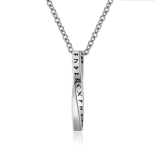Viking Script Mobius Titanstahl Halskette, neutral und einfach Herren und Damen Pullover Kette, Edelstahl Anhänger Viking Script Mobius Titanstahl Halskette, neutral und einfach Herren und Damen Pullover Kette, Edelstahl Anhänger von SYAVR
