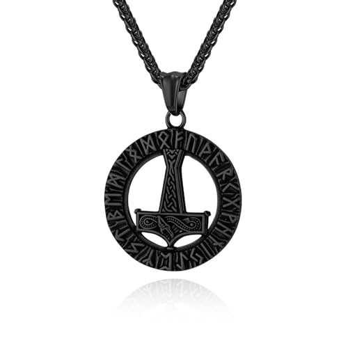 Vintage Nordic Viking Rune Edelstahl Halskette mit personalisiertem Textanhänger Vintage Nordic Viking Rune Edelstahl Halskette mit personalisiertem Textanhänger von SYAVR