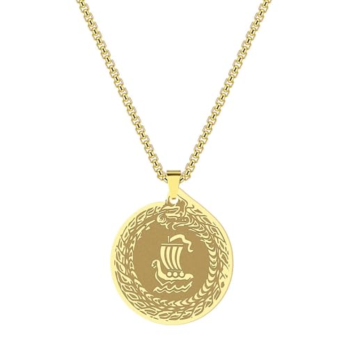 Wikinger Drachen Ring Anhänger Wikinger Schmuck Wikinger Schlange Ring Halskette von SYAVR