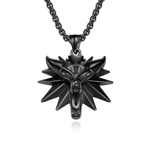 Wolf Head Titan Stahl Halskette, Herren Nische Personalisierter Pullover Kette Accessoires Wolf Head Titan Stahl Halskette, Herren Nische Personalisierter Pullover Kette Accessoires von SYAVR