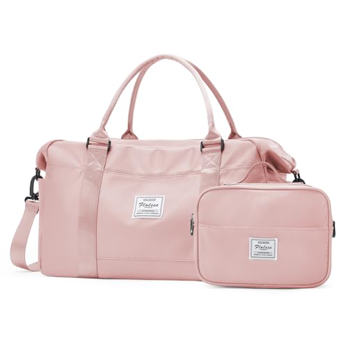 Reise-Wochenendtasche für Damen, Reisetasche mit Computerfach, Tragetasche für Übernachtung, Tragetasche mit Trolleyhülle für Wochenende, Reisen, Geschäftsreisen, Pink, Large von SYCNB