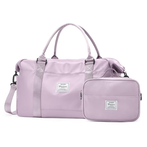 Reise-Wochenendtasche für Damen, Reisetasche mit Computerfach, Tragetasche für Übernachtung, Tragetasche mit Trolleyhülle für Wochenende, Reisen, Geschäftsreisen, Violett, Large von SYCNB