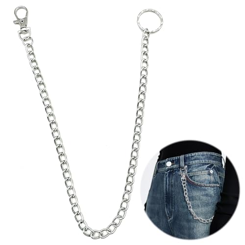 Hosenkette Hip Hop für Herren 15" Geldbörsenkette Hose Schlüsselanhänger Rock Gothic Punk Hose Kette Brieftasche Kette Heavy Duty Schlüsselkette geeignet für Männer Jeans Brieftaschen Taschen von SYHSYC