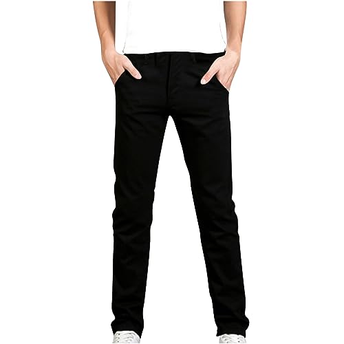 Jeanshose Herren Stretch Einfarbig Freizeithose Lässig Lockere Hosen Sommer Denim Hosen Bermuda Sommerhose Einfache Modetrend Herren leicht elastisch Slim Stretch kleine gerade Jeans Hose von SYDUZAX