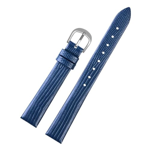 SYFCSEW Kompatibel mit dem neuen Garmin Lily2 Damen-Smartwatcharmband Lily Vitality Edition der zweiten Generation Lily 2 Rindslederarmband 14 mm(Blue-silver) von SYFCSEW