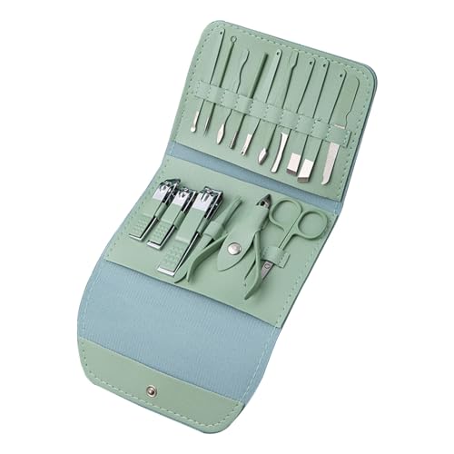 16 PCS Nail Clippers Set with Storage Bag, Stainless Steel Nail Cutter Pedicure Kit, Multifunction Portable Travel Grooming Kit for Men and Women von SYH&AQYE