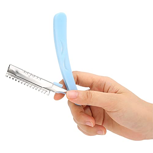 Professioneller Barber Single Razor, Edelstahl-Touch-Up-Rasiermesser für Männer für Augenbrauen, Brust, Bart, Schnurrbart, perfektes Reise-Essential (ohne Klinge, blau) von SYH&AQYE