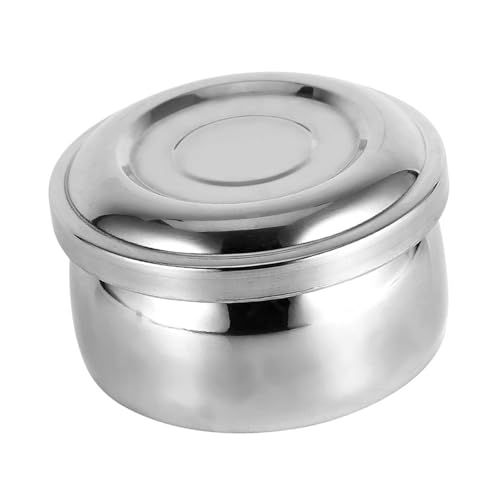 Rasierschale mit Deckel, silberne Metall-Männer-Nassrasur-Seifenbecher-Schüssel, Rasierbecher-Schaumschale für Herren-Rasur-Friseur-Shop-Utensilien von SYH&AQYE