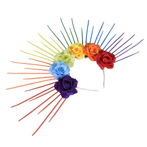 Gothic-Blumen-Kopfschmuck, Fantasie-, Gothic-Kronen mit Blumen-Akzent für Halloween, Mutterschafts-Ensembles von SYJHHWGS