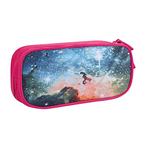 3D Galaxy Space Print Double Deck Federmäppchen mit für Schule, Büro und Reisen, hohe Kapazität, rose, Einheitsgröße, Taschen-Organizer von SYLALE