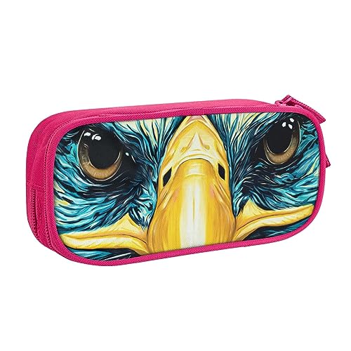 Art Eagle Print Double Deck Federmäppchen mit für Schule, Büro und Reisen, hohe Kapazität, rose, Einheitsgröße, Taschen-Organizer von SYLALE