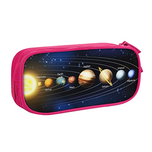 Exploring The Solar System Federmäppchen mit Doppeldecker-Motiv, für Schule, Büro und Reisen, hohe Kapazität, rose, Einheitsgröße, Taschen-Organizer von SYLALE