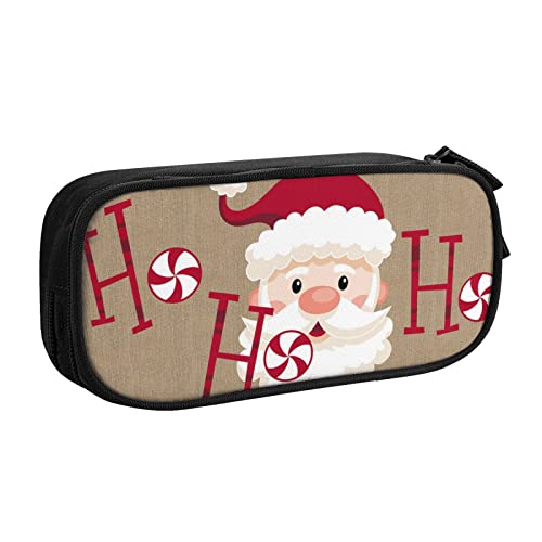 Federmäppchen mit Aufdruck "Merry Christmas", doppelstöckig, für Schule, Büro und Reisen, hohe Kapazität, Schwarz , Einheitsgröße, Taschen-Organizer von SYLALE