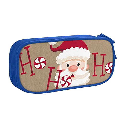 Federmäppchen mit Aufdruck "Merry Christmas", doppelstöckig, für Schule, Büro und Reisen, hohe Kapazität, blau, Einheitsgröße, Taschen-Organizer von SYLALE