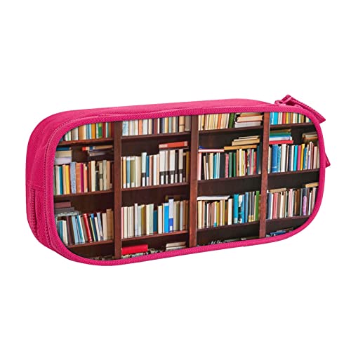 Federmäppchen mit Bücher-Druck, doppelstöckig, für Schule, Büro und Reisen, hohe Kapazität, rose, Einheitsgröße, Taschen-Organizer von SYLALE