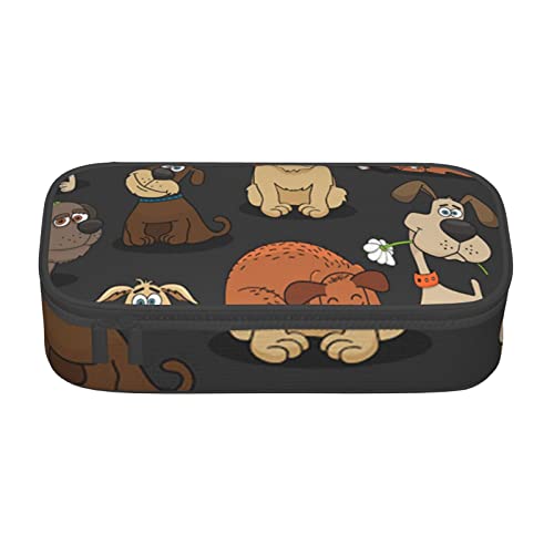 Federmäppchen mit Bulldoggen-Motiv, Corgi-Druck, mit Zwischenschicht, für Schule, Büro und Reisen, hohe Kapazität, Bulldogge Corgi, Einheitsgröße, Taschen-Organizer von SYLALE