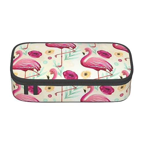 Federmäppchen mit Käse-Sandwiches-Aufdruck, mit Zwischenschicht, für Schule, Büro und Reisen, hohe Kapazität, Flamingo, Einheitsgröße, Taschen-Organizer von SYLALE