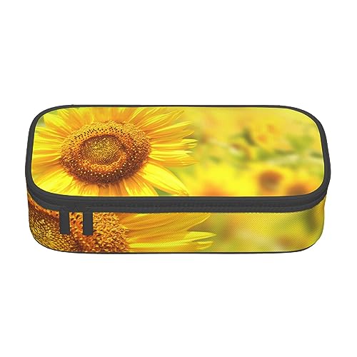 Federmäppchen mit Käse-Sandwiches-Aufdruck, mit Zwischenschicht, für Schule, Büro und Reisen, hohe Kapazität, sonnenblume, Einheitsgröße, Taschen-Organizer von SYLALE