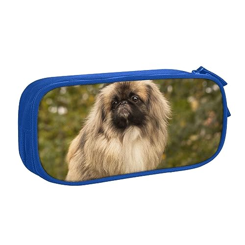 Federmäppchen mit Mops-Motiv, doppelstöckig, für Schule, Büro und Reisen, hohe Kapazität, blau, Einheitsgröße, Taschen-Organizer von SYLALE