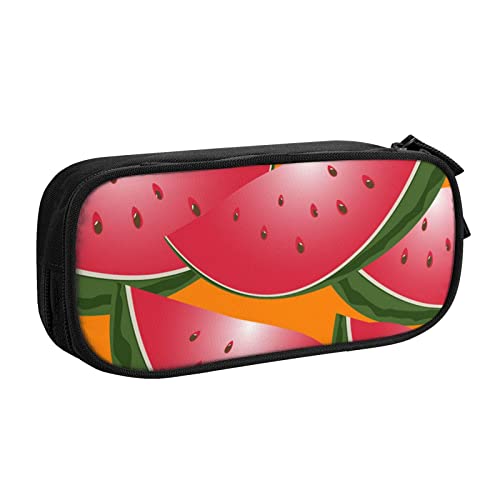 Federmäppchen mit Wassermelonen-Motiv, doppelstöckig, für Schule, Büro und Reisen, hohe Kapazität, Schwarz , Einheitsgröße, Taschen-Organizer von SYLALE