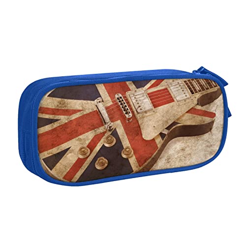 Federmäppchen mit britischer Flagge, doppelstöckig, für Schule, Büro und Reisen, hohe Kapazität, blau, Einheitsgröße, Taschen-Organizer von SYLALE