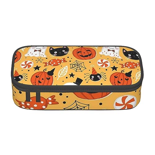 Federmäppchen mit laufendem Pferde-Motiv, mit Zwischenschicht, für Schule, Büro und Reisen, hohe Kapazität, Halloween-Urlaub., Einheitsgröße, Taschen-Organizer von SYLALE