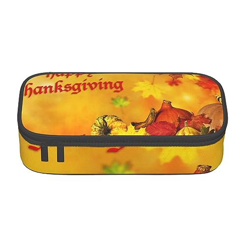 Federmäppchen mit laufendem Pferde-Motiv, mit Zwischenschicht, für Schule, Büro und Reisen, hohe Kapazität, Happy Thanksgiving, Einheitsgröße, Taschen-Organizer von SYLALE