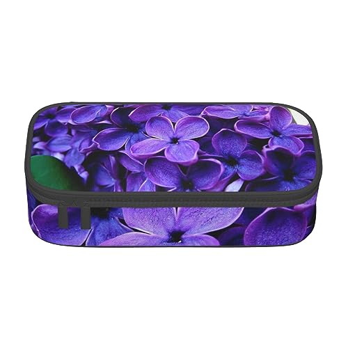 Federmappe mit springendem Delfindruck und Zwischenschicht, für Schule, Büro und Reisen, hohe Kapazität, Violette Blume, Einheitsgröße, Taschen-Organizer von SYLALE