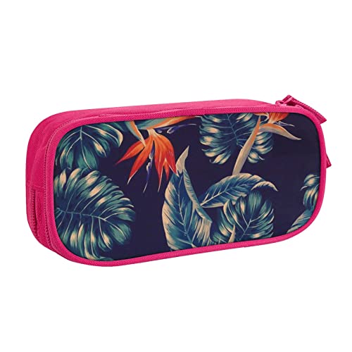 Hawaii Federmäppchen mit tropischem Blumendruck, doppelstöckig, für Schule, Büro und Reisen, hohe Kapazität, rose, Einheitsgröße, Taschen-Organizer von SYLALE