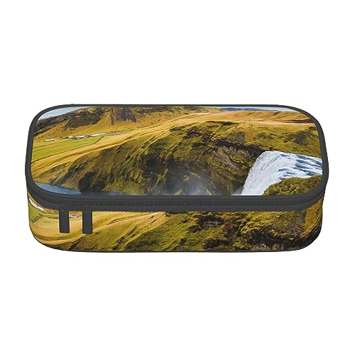 Himmel und Wasserfall Landschaft Druck mit Zwischenschicht Federmäppchen mit für Schule, Büro und Reisen, hohe Kapazität, Bergwasserfall, Einheitsgröße, Taschen-Organizer von SYLALE