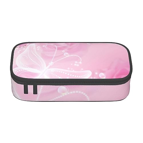 Himmel und Wasserfall Landschaft Druck mit Zwischenschicht Federmäppchen mit für Schule, Büro und Reisen, hohe Kapazität, Rosa und weißer Schmetterling, Einheitsgröße, Taschen-Organizer von SYLALE