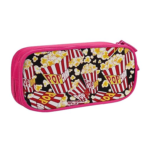 Popcorn-Druck-Doppelstock-Federmäppchen mit für Schule, Büro und Reisen, hohe Kapazität, rose, Einheitsgröße, Taschen-Organizer von SYLALE