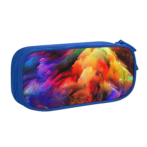 Rainbow Cloud Print Double Deck Federmäppchen mit für Schule, Büro und Reisen, hohe Kapazität, blau, Einheitsgröße, Taschen-Organizer von SYLALE